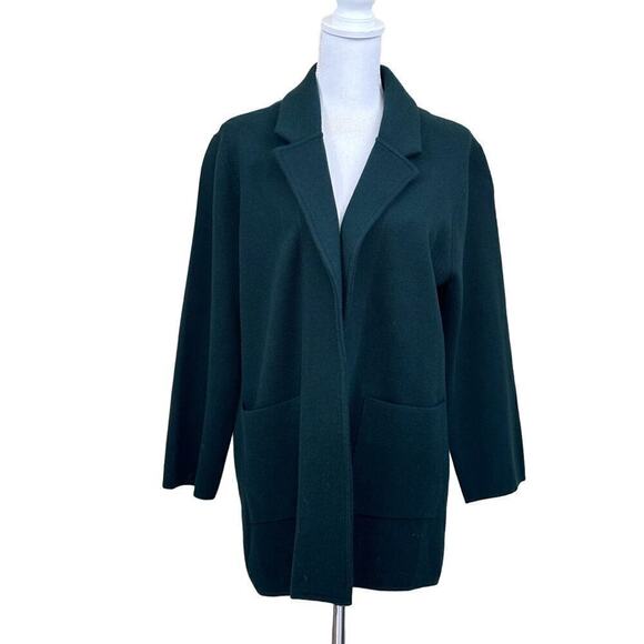 J. Crew green Sophie Open Front Sweater Blazer, large, office, cool weather - Picture 1 of 7